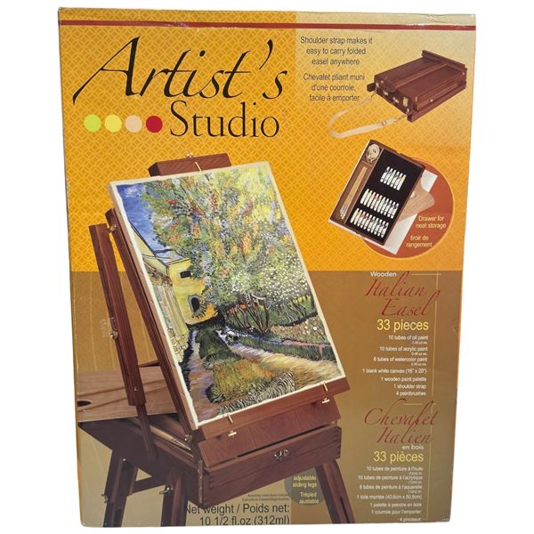 Atrist's Studio Wooden Italian Easel with Box