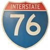 Image 2 : Large Replica USA Interstate 76 Highway Sign 2'x2' and Authentic East Road Sign