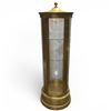 Image 1 : Hollywood Regency Style Gold Gilt 3 Shelf Glass Curio Cabinet with Lighting 68" Tall 23'5" IN Dia