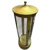 Image 3 : Hollywood Regency Style Gold Gilt 3 Shelf Glass Curio Cabinet with Lighting 68" Tall 23'5" IN Dia