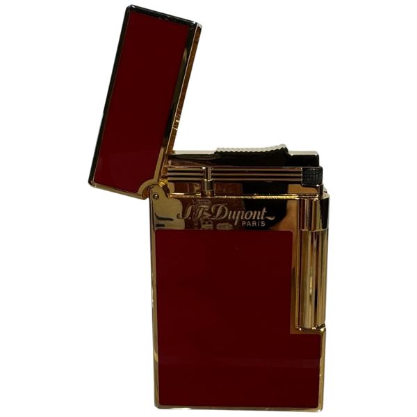 New - S.T. Dupont Paris - Gold-Tone Vertical Line Lighter - Made in France - Ligne 2 - Big Logo - No