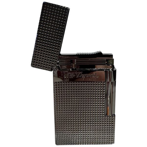 New - S.T. Dupont Paris - Silver-Tone Vertical Line Lighter - Made in France -  Ligne 2 - Big Logo -
