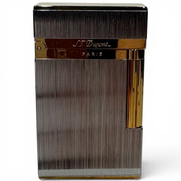 New - S.T. Dupont Paris - Two-Tone Gold & Silver Colour Lighter - Made in France -  Ligne 2 - Small 