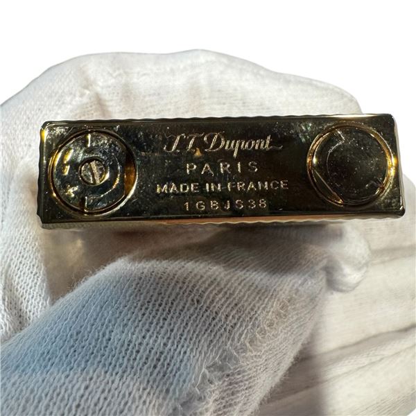 New - S.T. Dupont Paris - Micro Diamond Design Silver-Tone Red Lacquer Lighter -  Made in France - L
