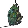 Image 3 : Whimsical Stained Glass Frog Lamp (bulb in base and under shade)  - 9" x 7" x 20" tall