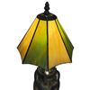 Image 5 : Whimsical Stained Glass Frog Lamp (bulb in base and under shade)  - 9" x 7" x 20" tall
