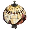 Image 3 : Tiffany Style Stained Glass Lamp with Metal and Quartz Composite Base (30" tall with 24" diameter sh