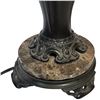 Image 6 : Tiffany Style Stained Glass Lamp with Metal and Quartz Composite Base (30" tall with 24" diameter sh