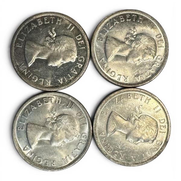 4 x 1958 Canadian Silver Dollars - 80% Silver BC Centennial "Death Dollars" - Circulated -  One coin
