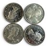 Image 2 : 4 x 1958 Canadian Silver Dollars - 80% Silver BC Centennial "Death Dollars" - Circulated -  One coin