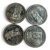 Image 1 : 4 x 1958 Canadian Silver Dollars - 80% Silver BC Centennial "Death Dollars" - Circulated -  One coin