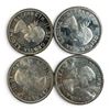 Image 2 : 4 x 1958 Canadian Silver Dollars - 80% Silver BC Centennial "Death Dollars" - Circulated -  One coin