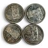 Image 2 : 4 x 1958 Canadian Silver Dollars - 80% Silver BC Centennial "Death Dollars" - Circulated -  One coin
