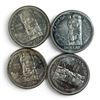 Image 2 : 4 x 1958 Canadian Silver Dollars - 80% Silver BC Centennial "Death Dollars" - Circulated -  One coin