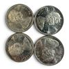 Image 2 : 4 x 1966 Canadian Silver Dollars - 80% Silver Voyageur Dollars - Circulated