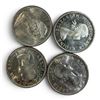 Image 1 : 3 x 1958 & 1 x 1966 Canadian Silver Dollars - 80% Silver Dollars - Circulated -  One coin has sticke