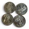 Image 2 : 3 x 1958 & 1 x 1966 Canadian Silver Dollars - 80% Silver Dollars - Circulated -  One coin has sticke