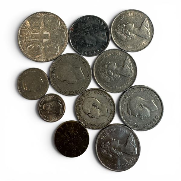 98 Grams of Assorted Foreign Coins - Featuring the 1983 Greek 30 Drachmai 80% Silver Coin