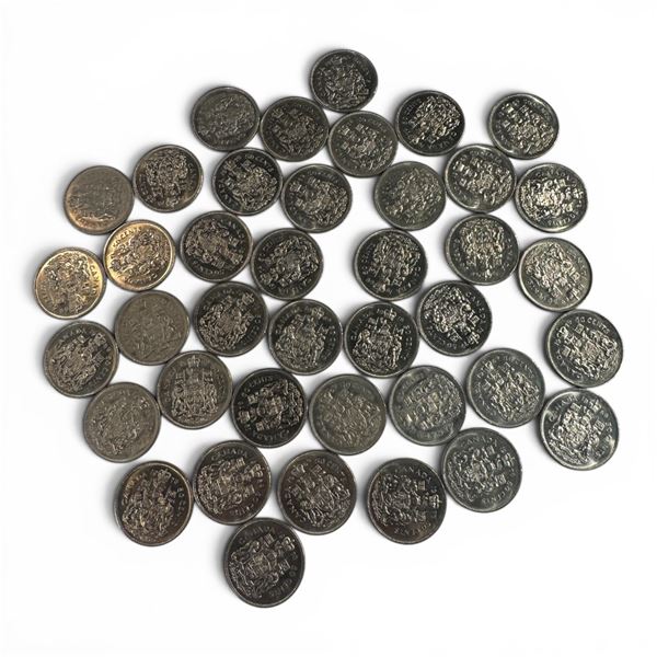 872 Grams of Canadian Cupronickel & Copper Coins - Half Dollars, Pennies, Nickels and 10 x 1967 Dime