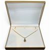 Image 2 : 14K Gold 1 CTW Sapphire Pendant Necklace (11 x 18mm pendant with 4 round cut sapphires on a 18" chai