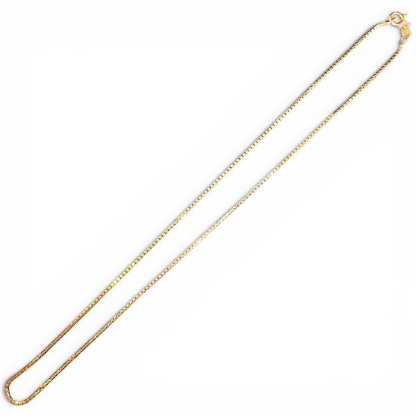 10K Rose Gold 16" Box Link Chain  - Stamped 417 - Weight: 4.2 Grams