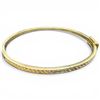 Image 1 : 14K Gold and Diamond Hinged Bangle Bracelet - 27 Chanel Set Diamonds - Bracelet is 2.8mm wide - Tota