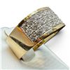Image 2 : 14K Gold and Pave Set Diamond Ring - Size 7 - Band is 9.8mm wide - Total Weigh: 9 grams