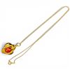 Image 1 : 10K Gold and Carnelian Etruscan Revival Pendant Necklace - 24" Chain with 1.25" x 1.25" diameter pen