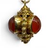 Image 3 : 10K Gold and Carnelian Etruscan Revival Pendant Necklace - 24" Chain with 1.25" x 1.25" diameter pen