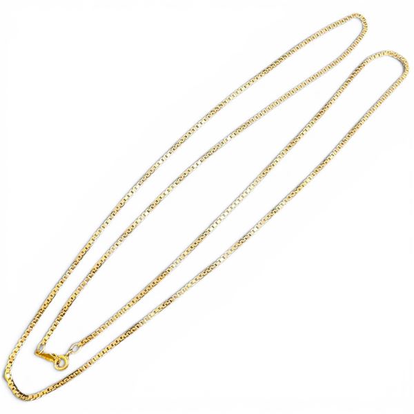 14K Gold Box Link Chain - 24" Chain - Total weight: 7.5 grams