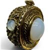Image 3 : Vintage "Goldette New York" Gold-Tone Sautoir Necklace with Faux Moonstone Pendant - 34" long