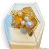 Image 1 : 1970s 14K & Pearl Bjorn Weckstrom Lapponia, Finland Brutalist Ring - Stamped 585 Lapponia - Size 5.5
