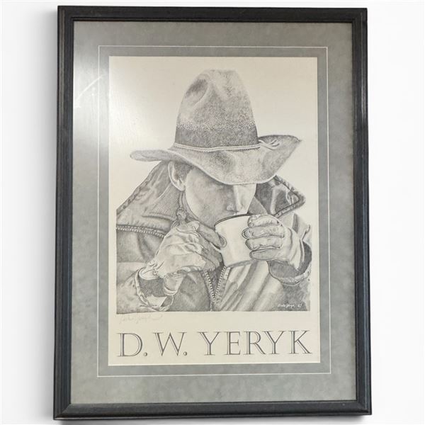 Framed Print "Sipping of the Chill" Signed by Dale Yeryk 1982