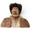 Image 1 : Wood Carved Cowboy Bust 14x15x10" Artist Signed