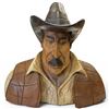 Image 3 : Wood Carved Cowboy Bust 14x15x10" Artist Signed