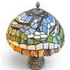 Image 2 : Gorgeous Tiffany Style Table Lamp with Sculpted Tree Trunk Style Base 28" Tall