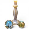 Image 1 : Maestri Vettrai Marmorino Glass Vase, Chinese Neihua Painted Glass Globe & Studio Paperweight