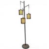 Image 2 : Nickel Gray Finish Floor Lamp with Three Hanging Lights with Mesh Shades 73" Tall