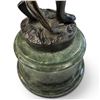Image 4 : Edouard Drouot Bronze Cherub with Urn on Green Marble Base