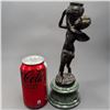 Image 5 : Edouard Drouot Bronze Cherub with Urn on Green Marble Base