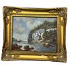 Image 1 : Signed Original Canvas Painting Seashore Scene Possibly Mary Unknown Artist