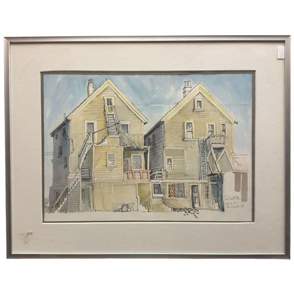 Lane on Richards St Vancouver Artwork by Jo Scott B Framed Original
