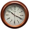Image 1 : Tempo Time Model T-1298 Classic Design Wood Round Wall Clock 13" Diameter Brand New
