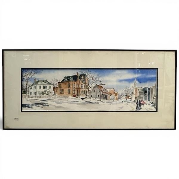 Original Watercolour "Wandering East on the Main" by D. Holmes Sampson 37.5x17.5"