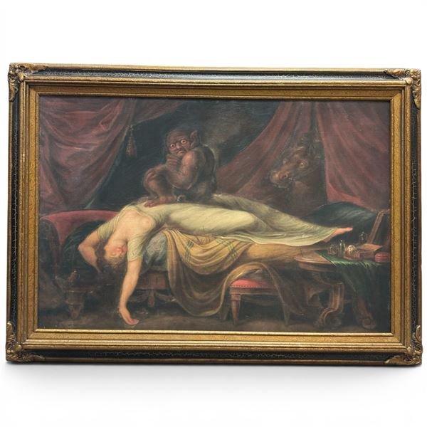 Herny Fuseli's "The Nightmare" Framed Print in Ornate Gilded Frame 43x30.5"