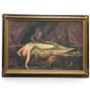 Image 1 : Herny Fuseli's "The Nightmare" Framed Print in Ornate Gilded Frame 43x30.5"