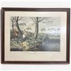 Image 1 : Samuel Howitt Framed Lithograph Hare Hunting 1 LA Chasse Au Lievre Engraving