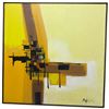 Image 1 : Framed Oil on Canvas Reproduction Abstract Art Signed Shelley 37x37"