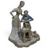 Image 1 : Retired Lladró Porcelain Figurine Gentleman Showing His Catch to His Love 12" Tall
