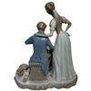 Image 2 : Retired Lladró Porcelain Figurine Gentleman Showing His Catch to His Love 12" Tall